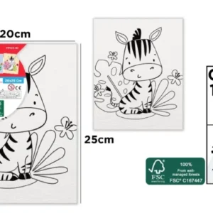 CHILDREN'S CANVAS FOR COLORING 20 x 25 cm
