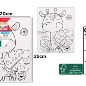 CHILDREN'S CANVAS FOR COLORING 20 x 25 cm