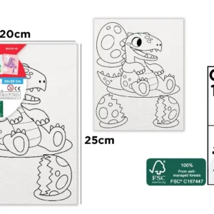 CHILDREN'S CANVAS FOR COLORING 20 x 25 cm