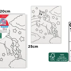 CHILDREN'S CANVAS FOR COLORING 20 x 25 cm