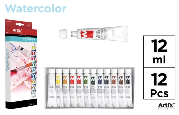 WATERCOLOR PAINT 12 TUBES.