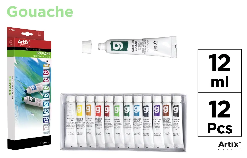 TEMPERA 12 TUBES.