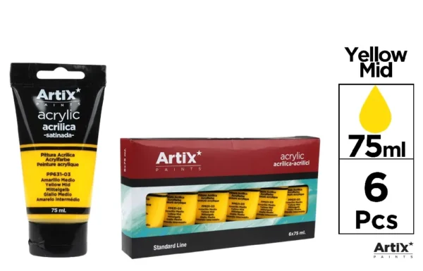 Medium Yellow Acrylic Paint 75 ml