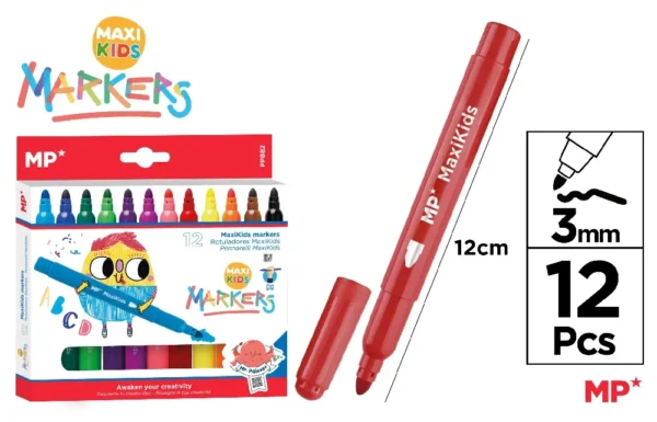 MAXI KIDS MARKERS 12 Units.