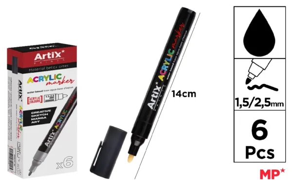 BLACK ACRYLIC MARKER.