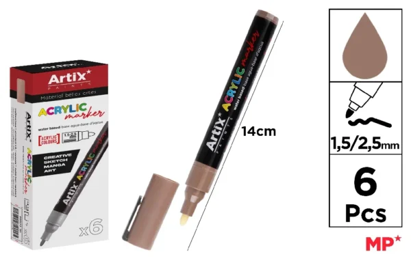 BROWN ACRYLIC MARKER.