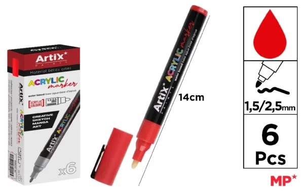 RED ACRYLIC MARKER.