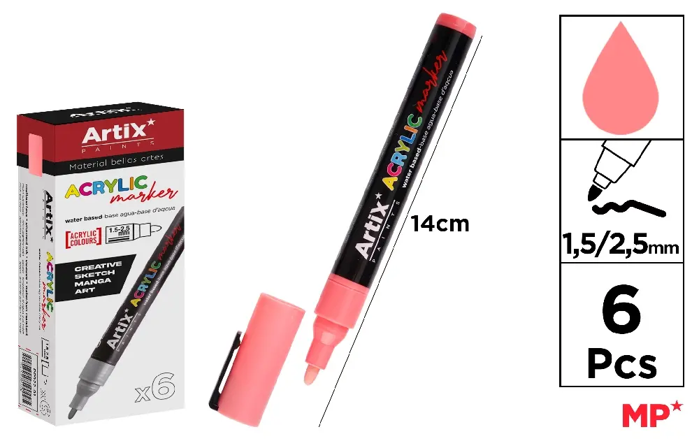 CORAL ACRYLIC MARKER.