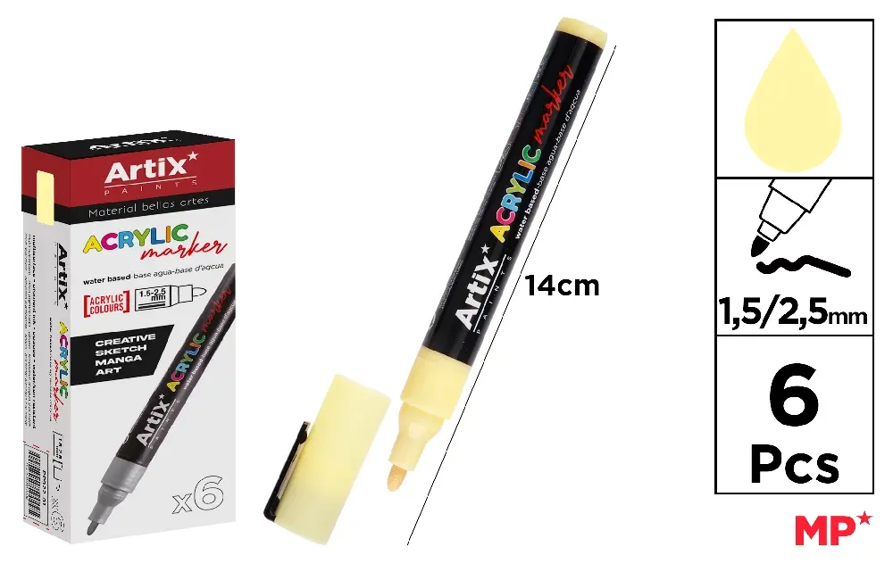 LEMON YELLOW ACRYLIC MARKER.