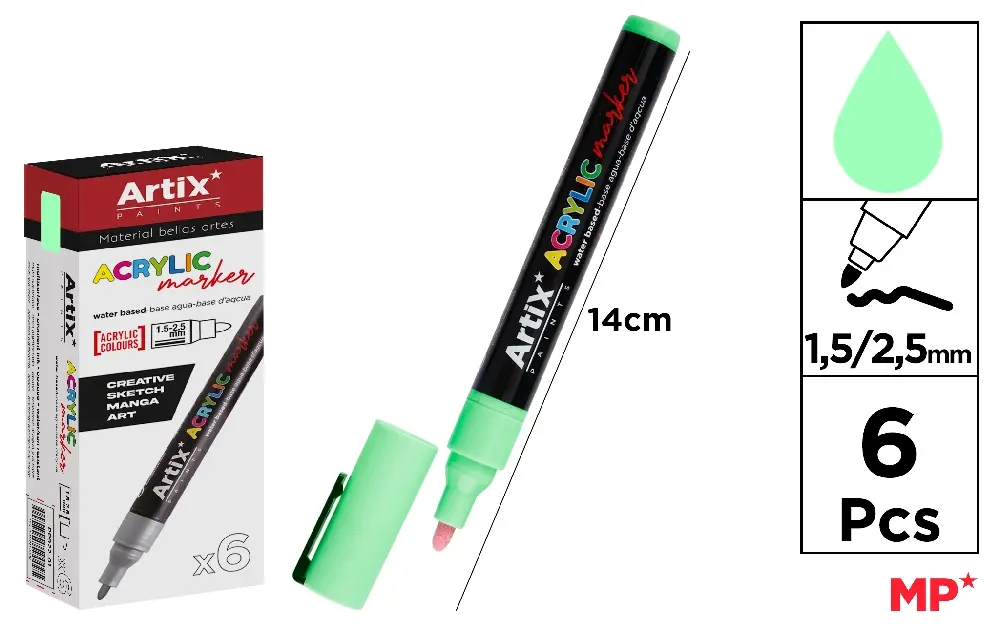 APPLE GREEN ACRYLIC MARKER.
