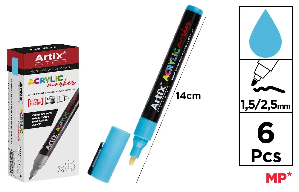 SKY BLUE ACRYLIC MARKER.