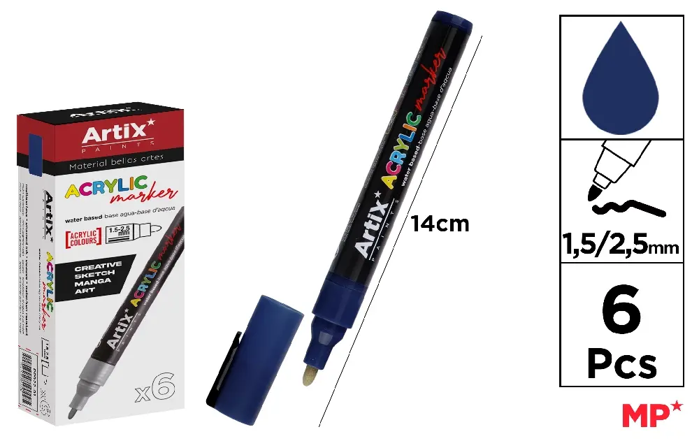 DARK BLUE ACRYLIC MARKER.