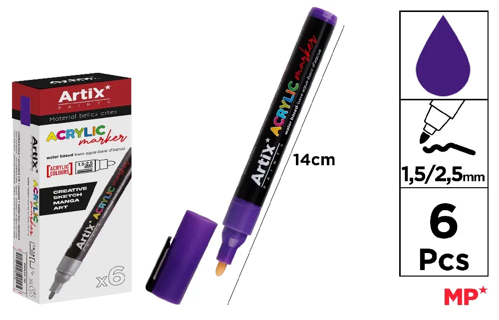 PURPLE ACRYLIC MARKER.