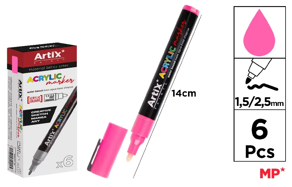PINK ACRYLIC MARKER.