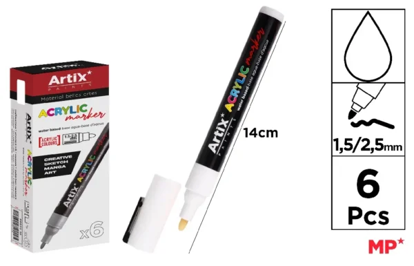 WHITE ACRYLIC MARKER.