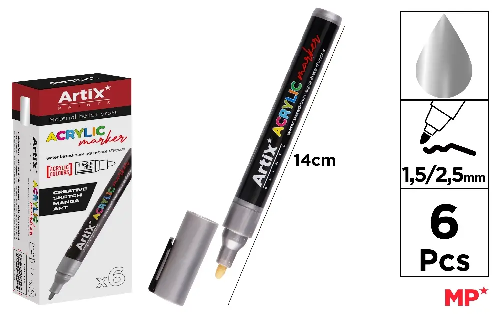 SILVER ACRYLIC MARKER.