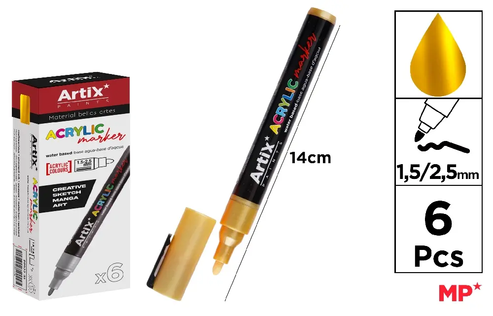 GOLD ACRYLIC MARKER.
