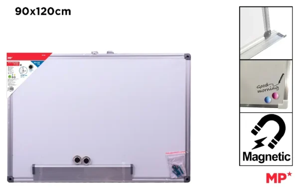WHITEBOARD ALUMINUM FRAME 90 x 120 cm
