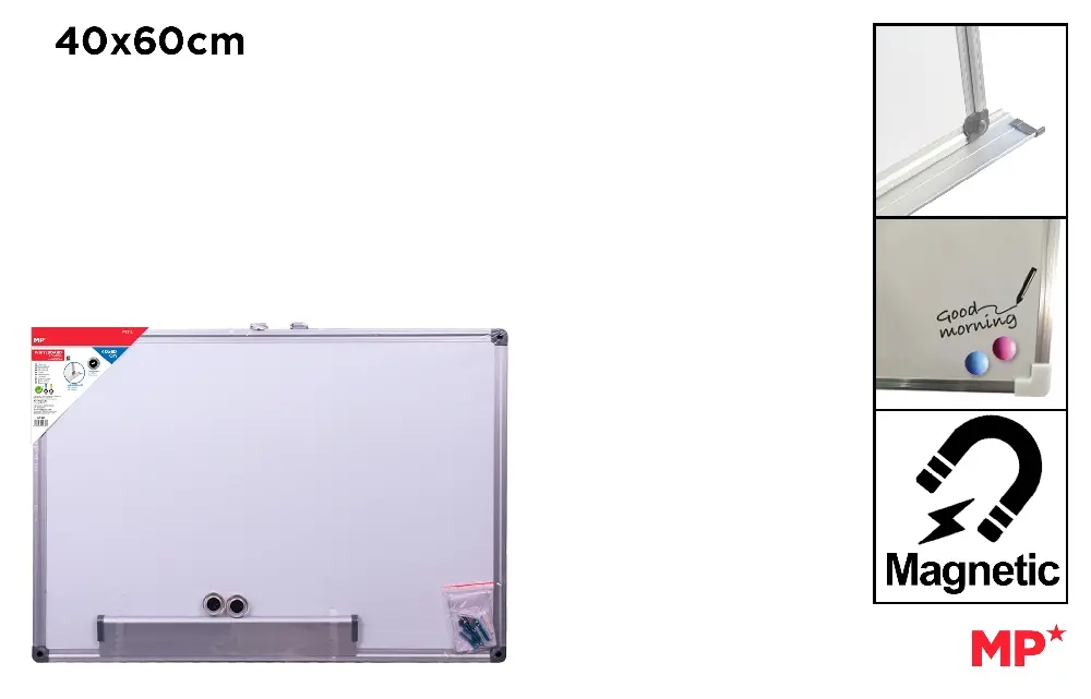 WHITEBOARD ALUMINUM FRAME 40X60